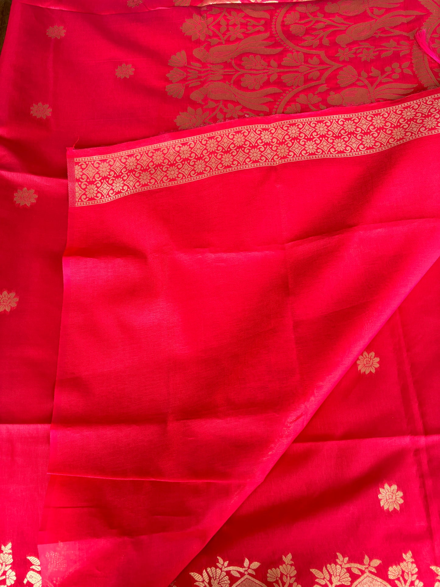 Red Parrot Saree