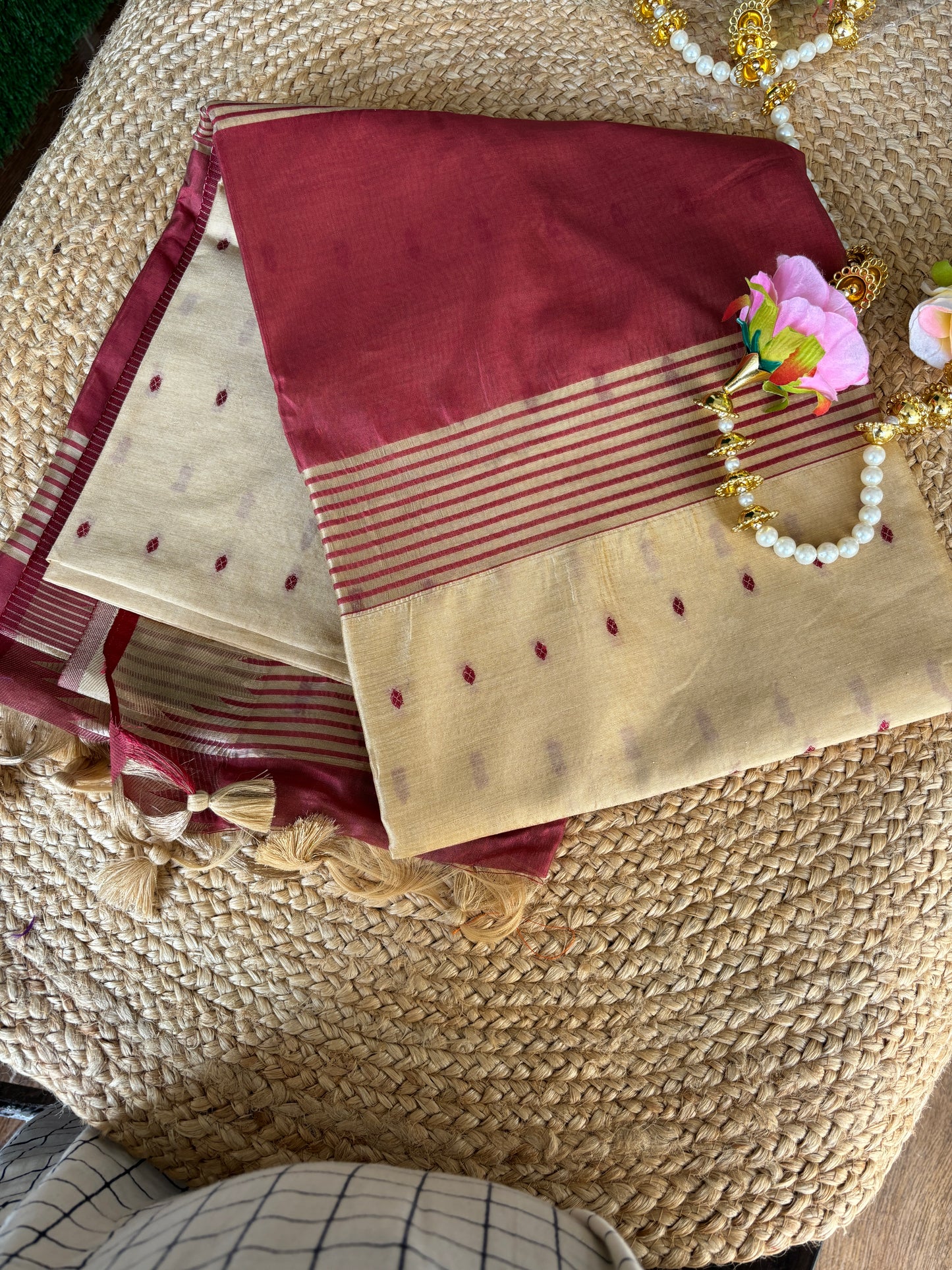 Cream Diya Saree