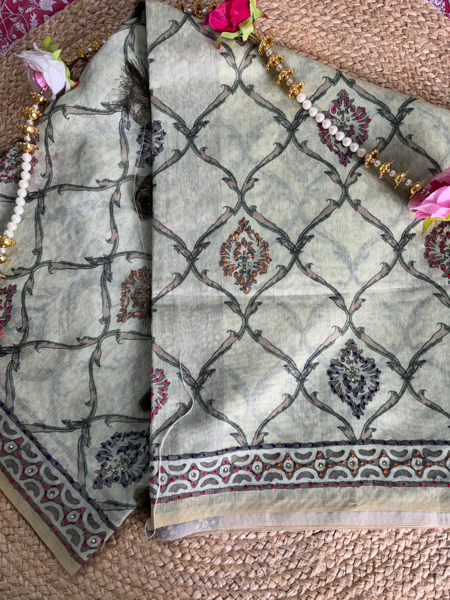 Mint Green Knot Saree