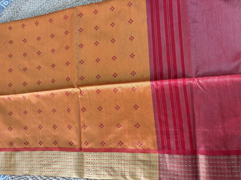 Kavya1 Mustard Cotton Silk Saree