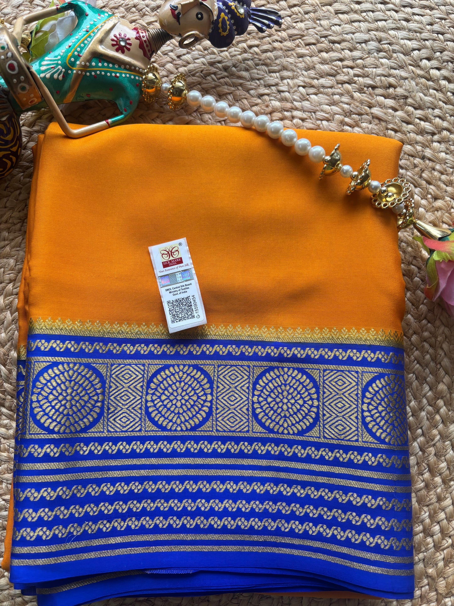 Pure Mysore Silk Chakra Border Saree