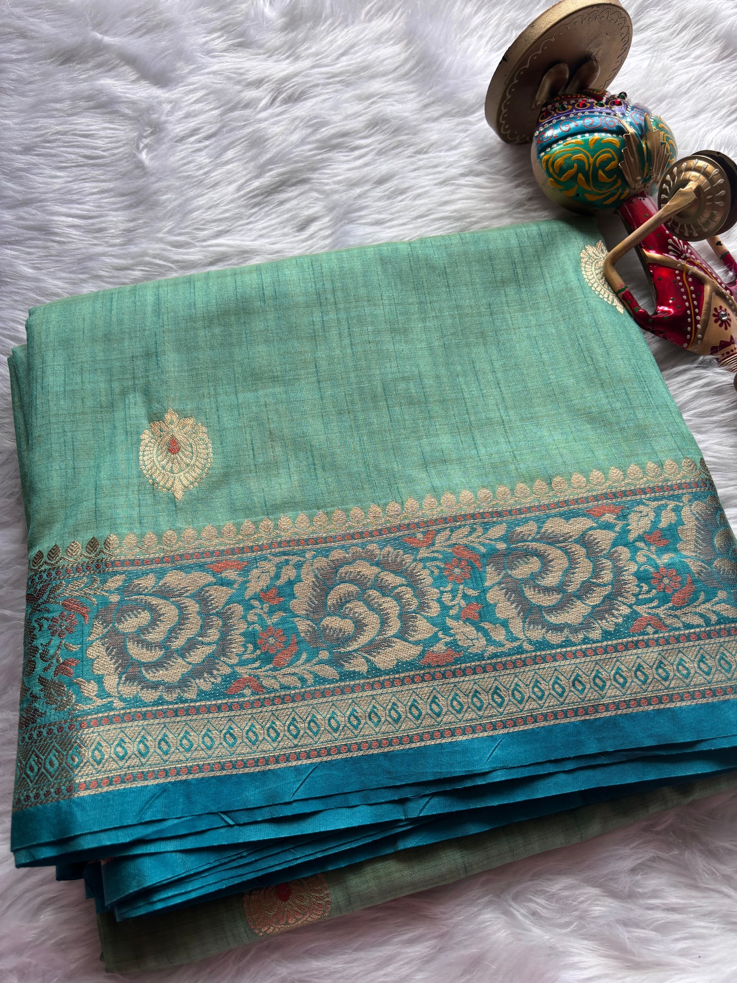 Pista Green Silk Saree