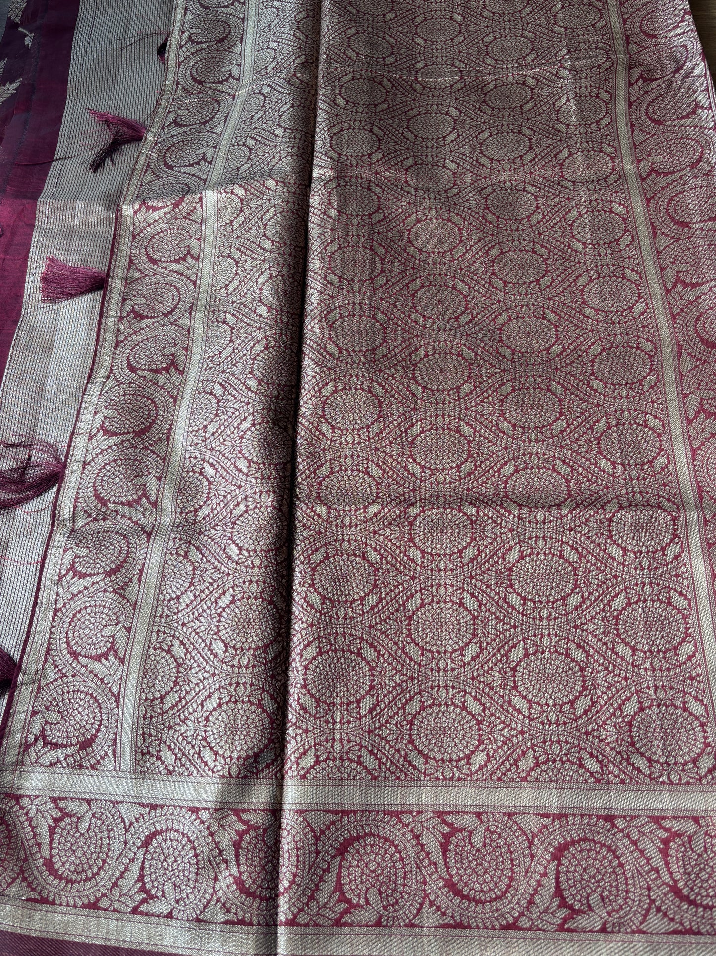 Maroon Organza Silk Saree