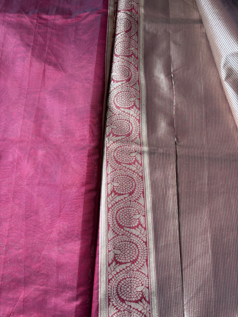 Maroon Organza Silk Saree