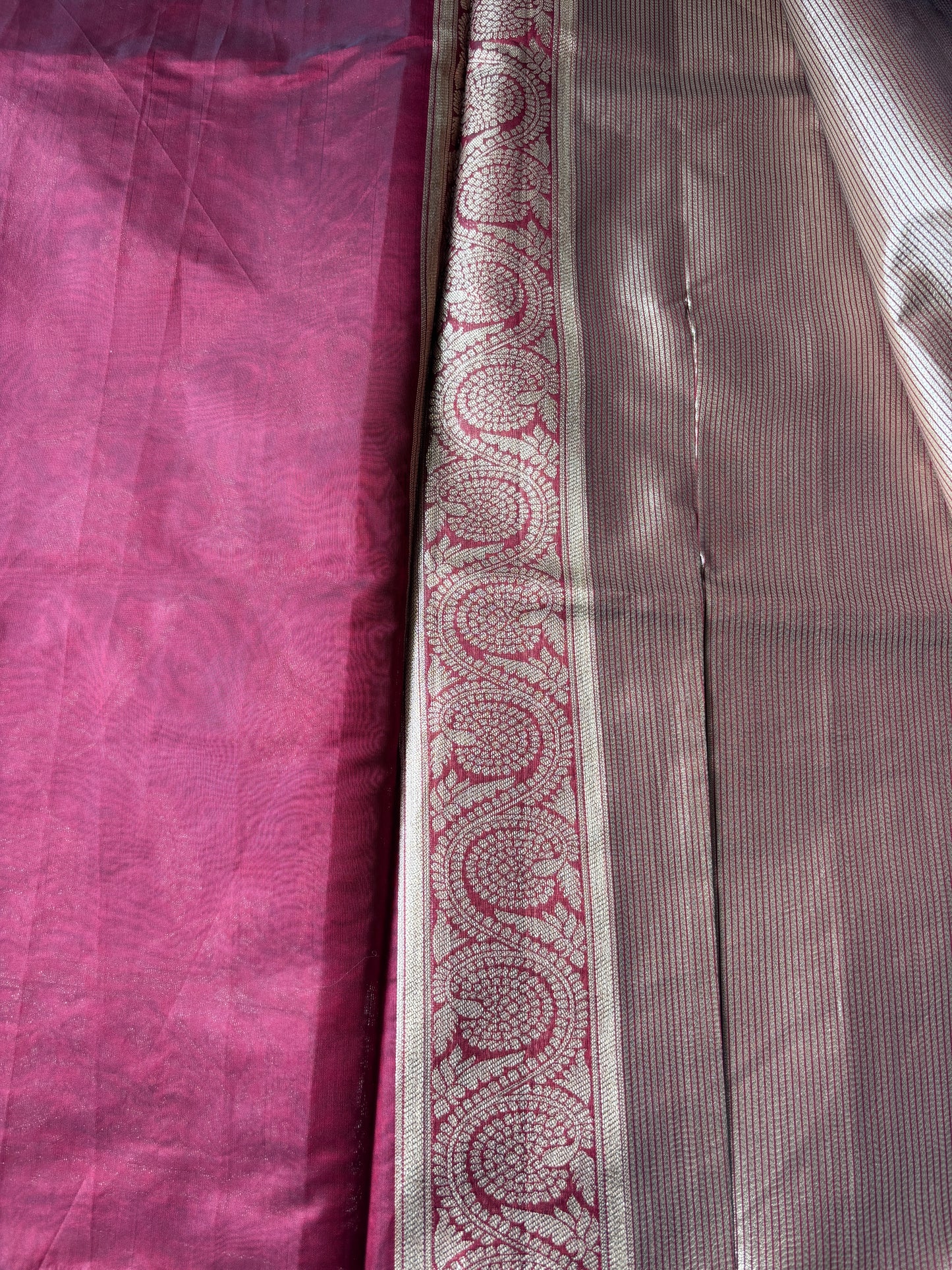 Maroon Organza Silk Saree