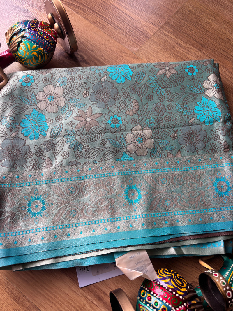 Firozi Soft Silk Saree
