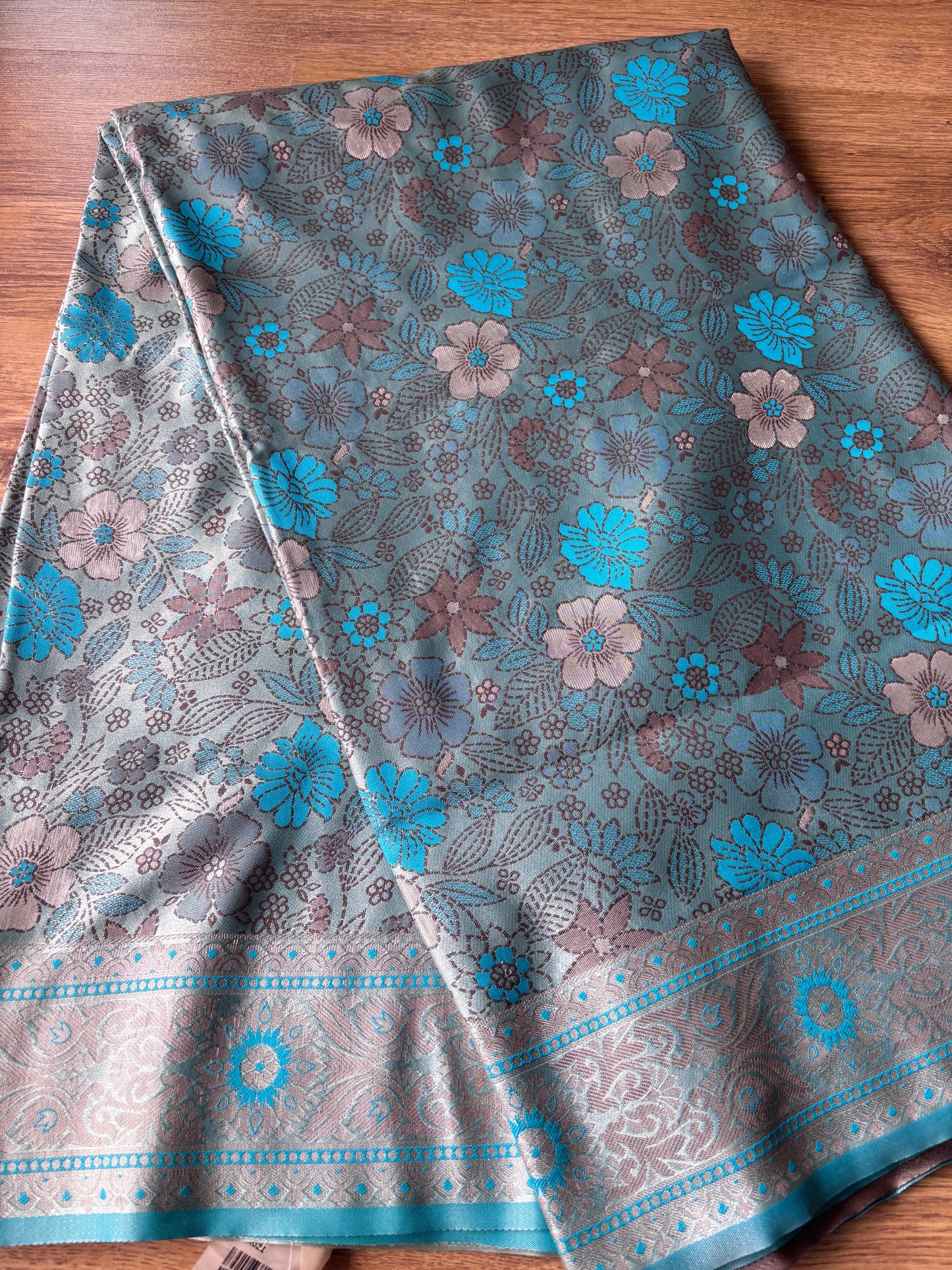 Firozi Silk Saree