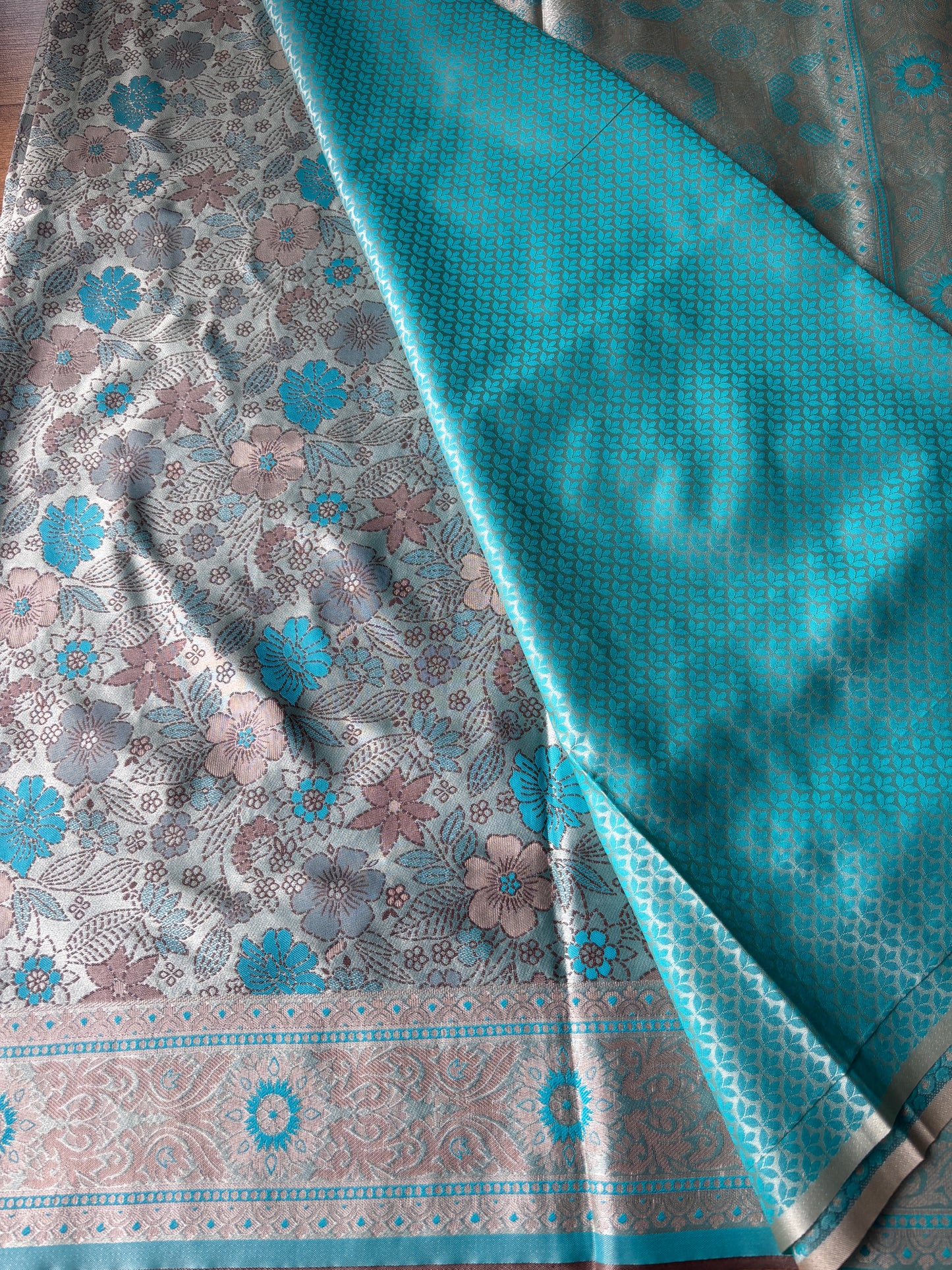 Firozi Silk Saree