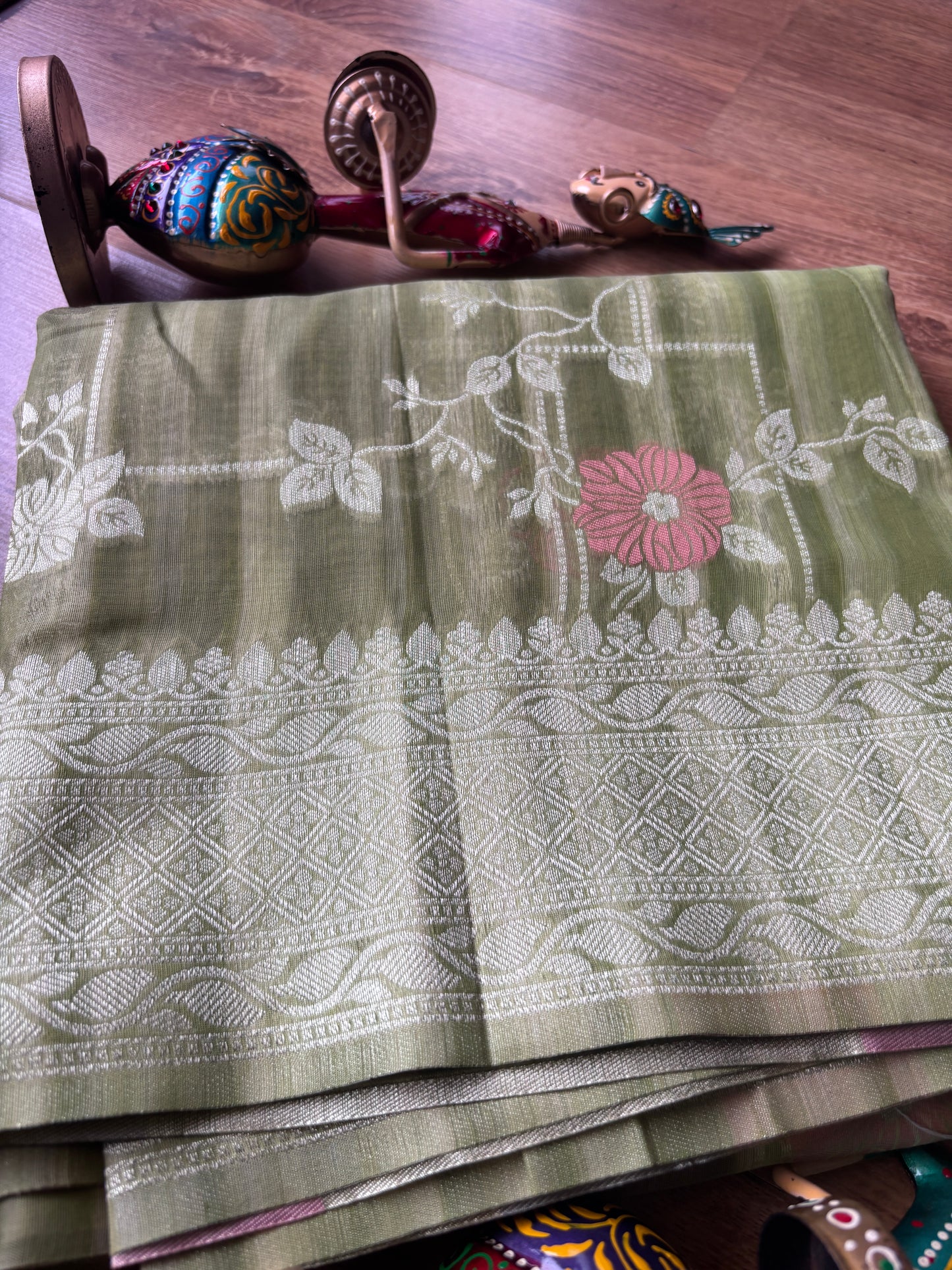 Pista Green Silk Saree