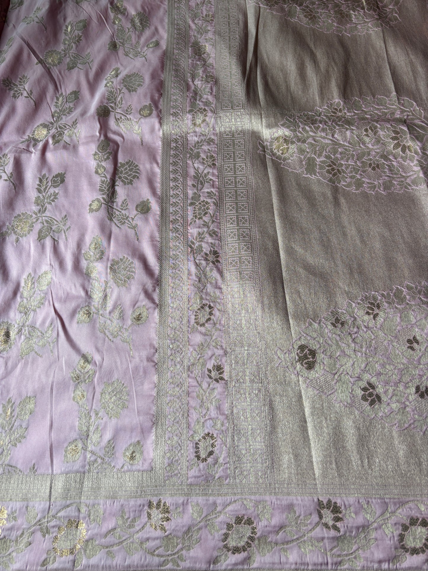 Baby Pink Banarasi Silk Saree