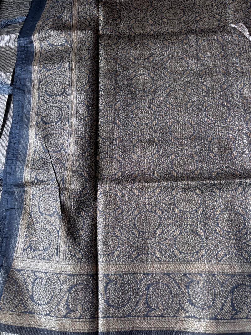 Grey Organza Silk Saree