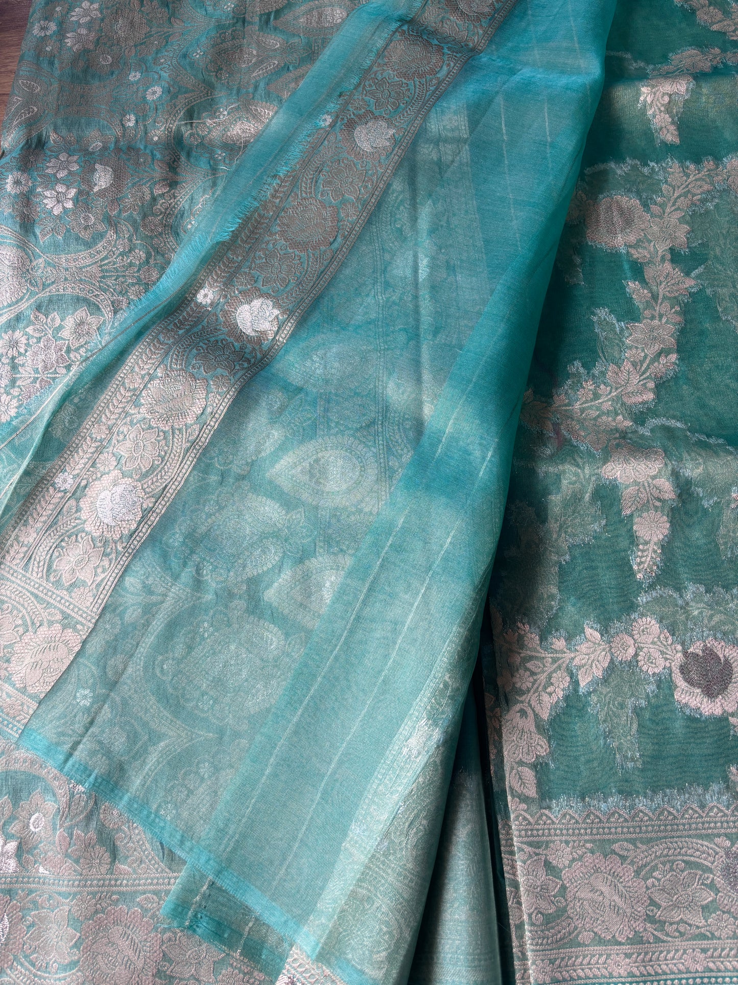 Green Organza Silk Saree