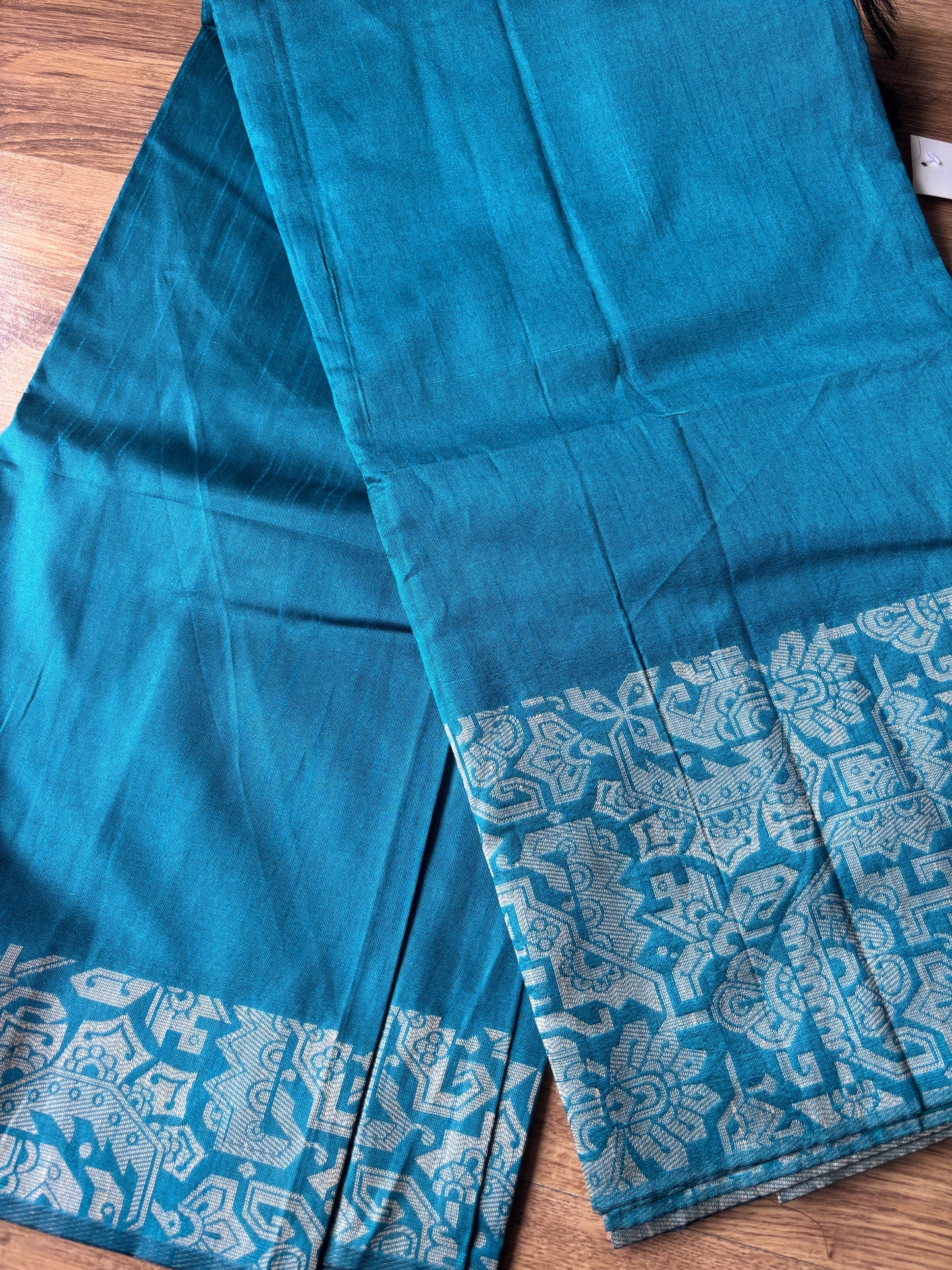 Rama Green Tussar Silk Saree