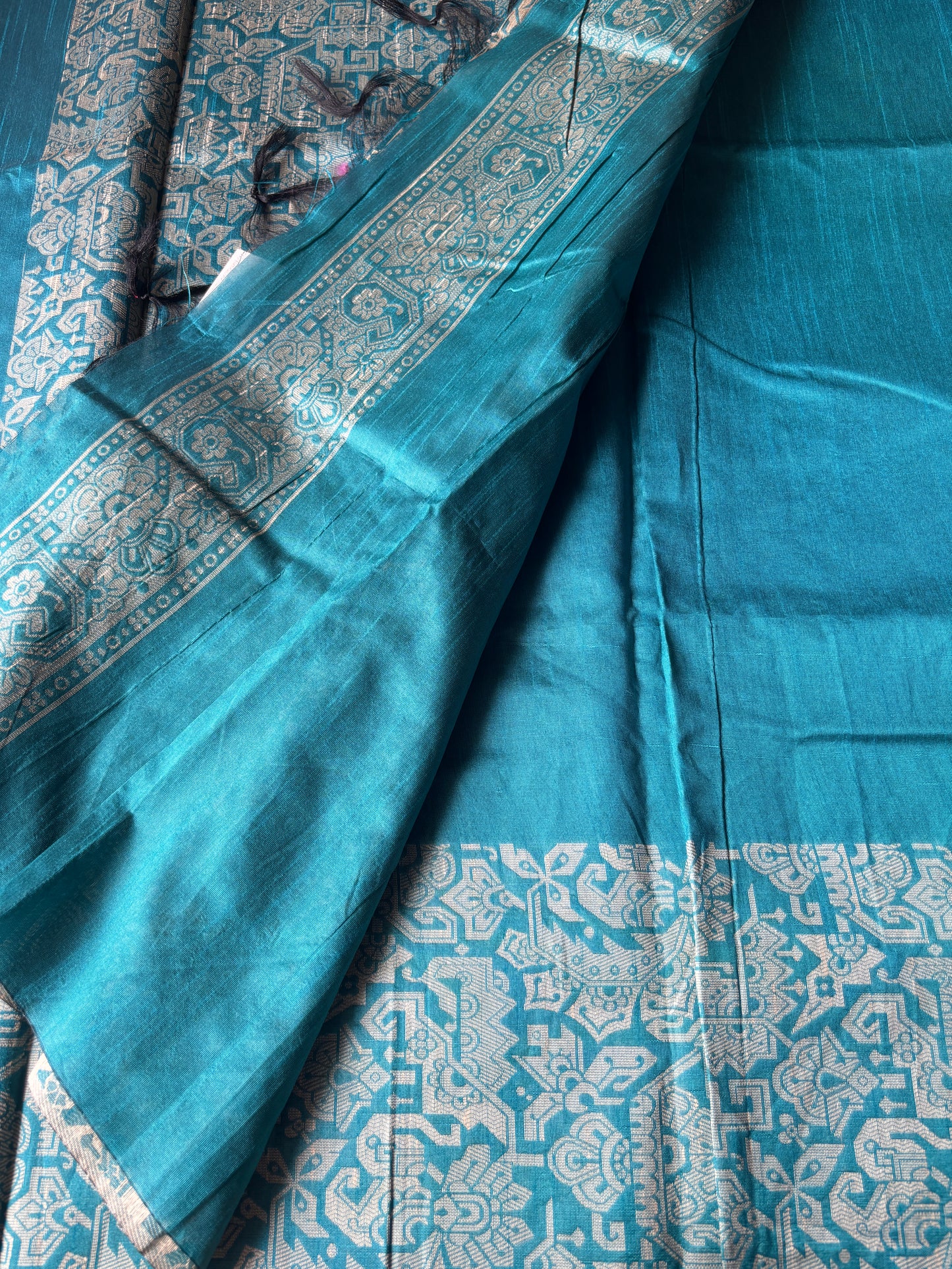Rama Green Tussar Silk Saree