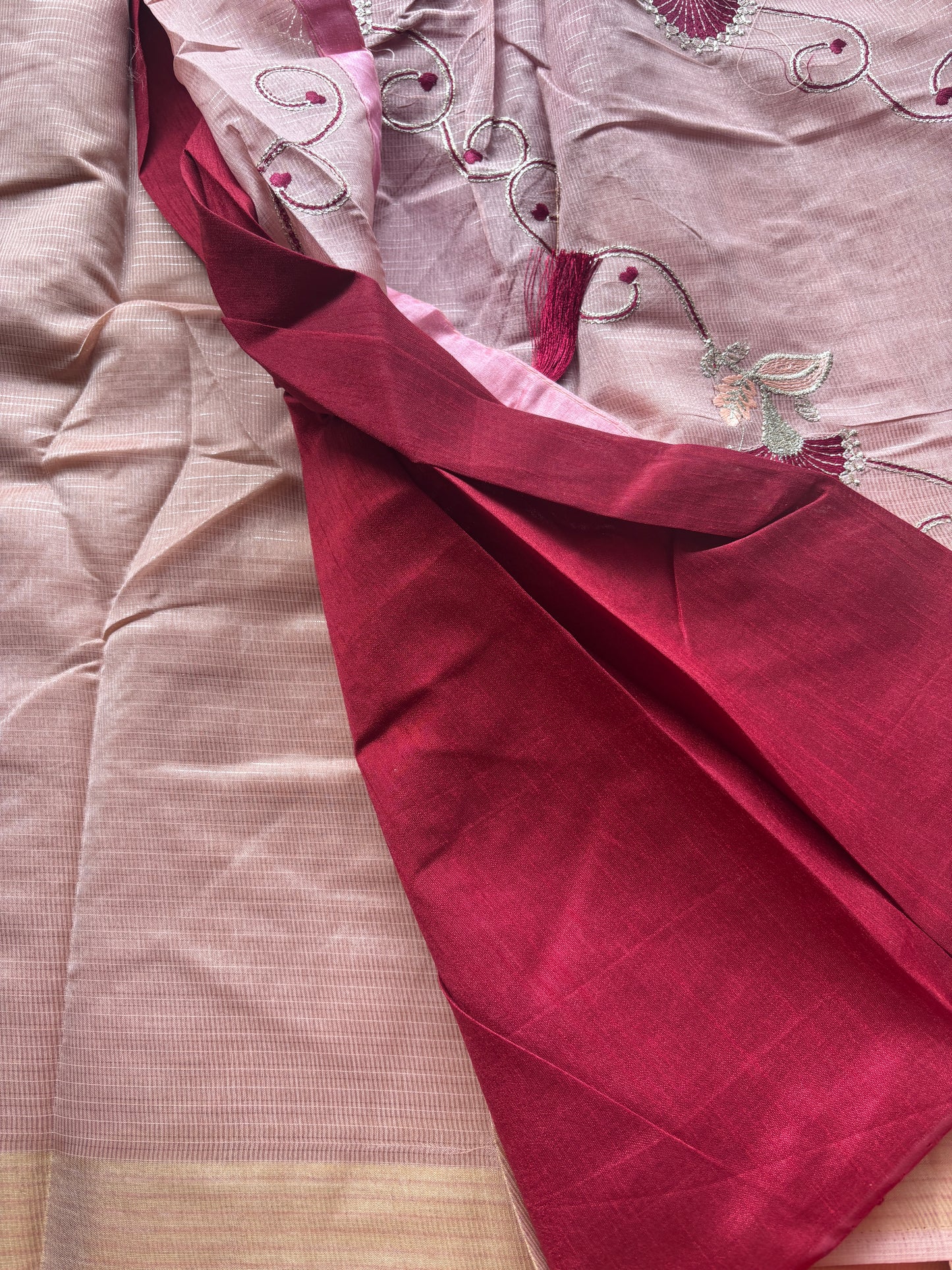 Light Peach(63) Cotton Silk Saree
