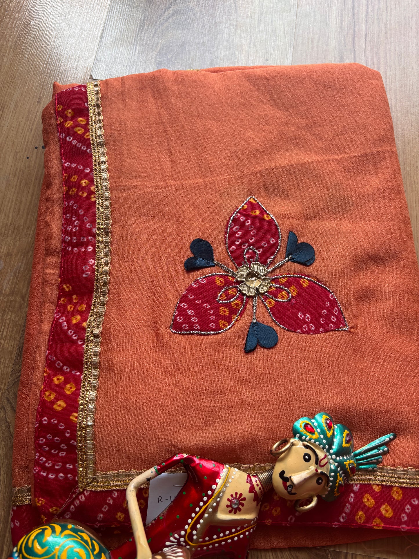 Orange Dola Silk Saree