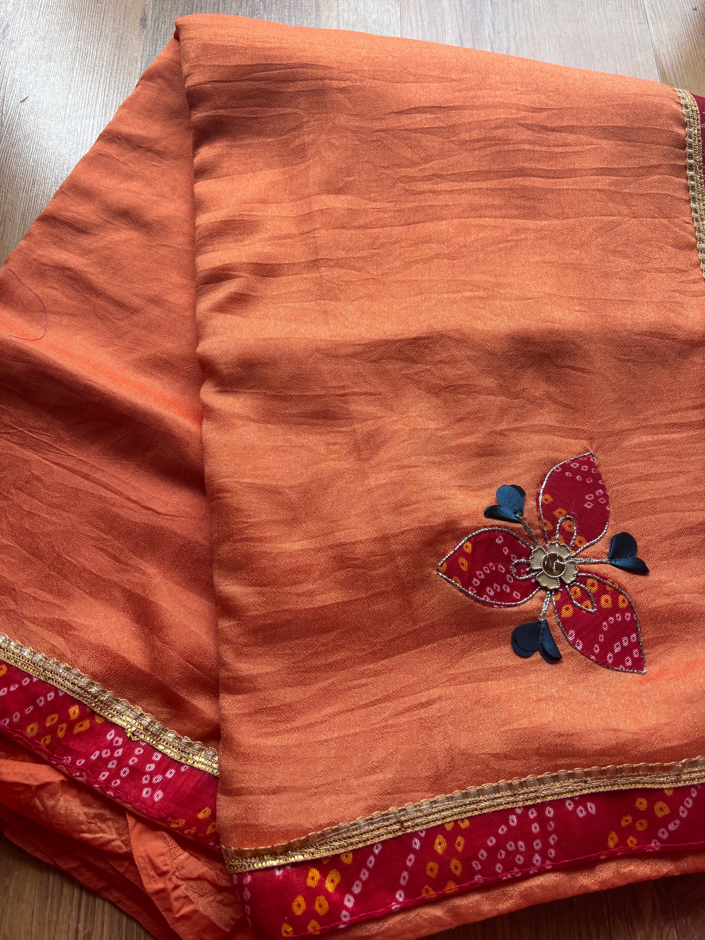 Orange Dola Silk Saree