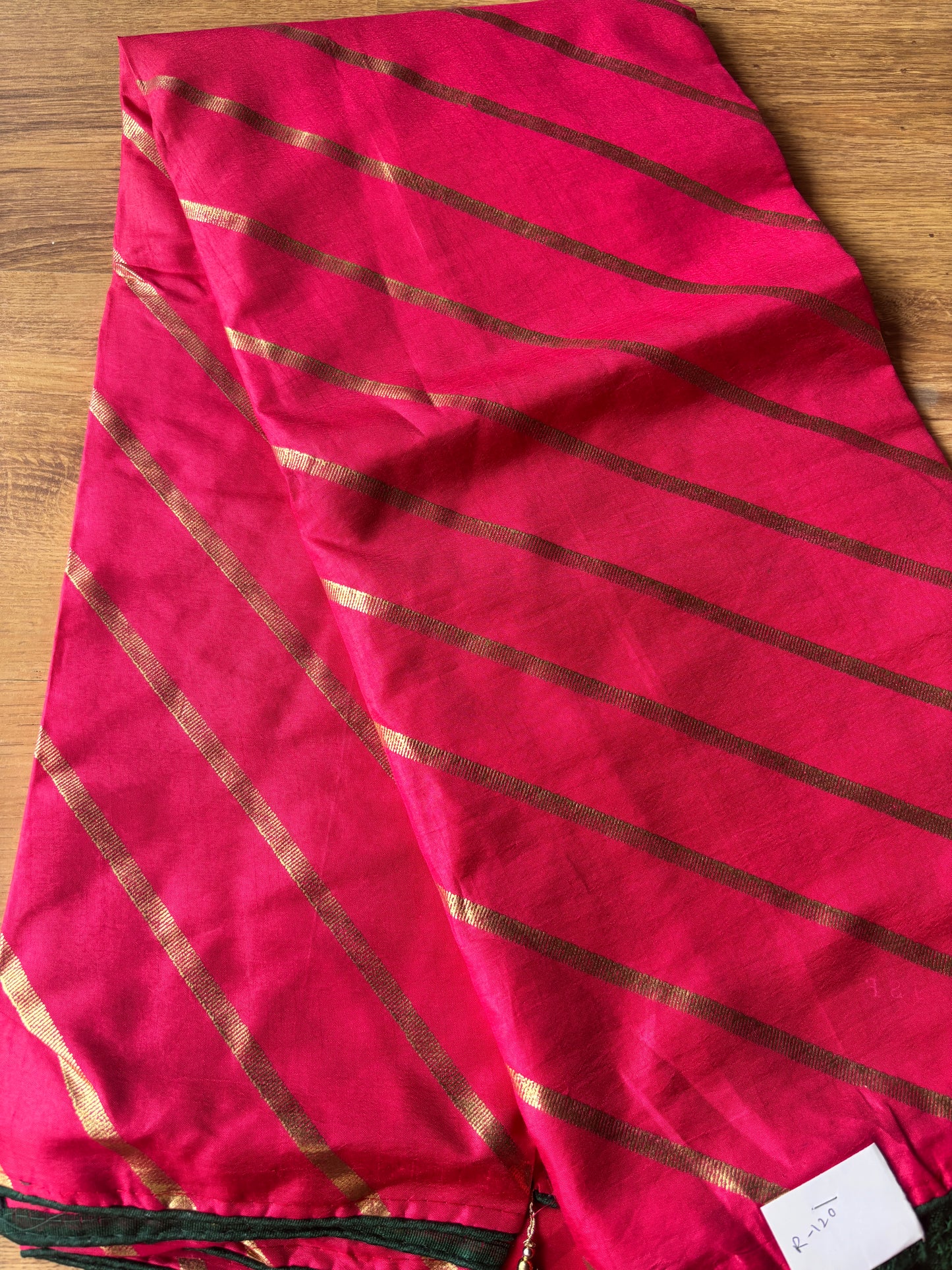 Rani Pink Lehariya Dola Silk Saree