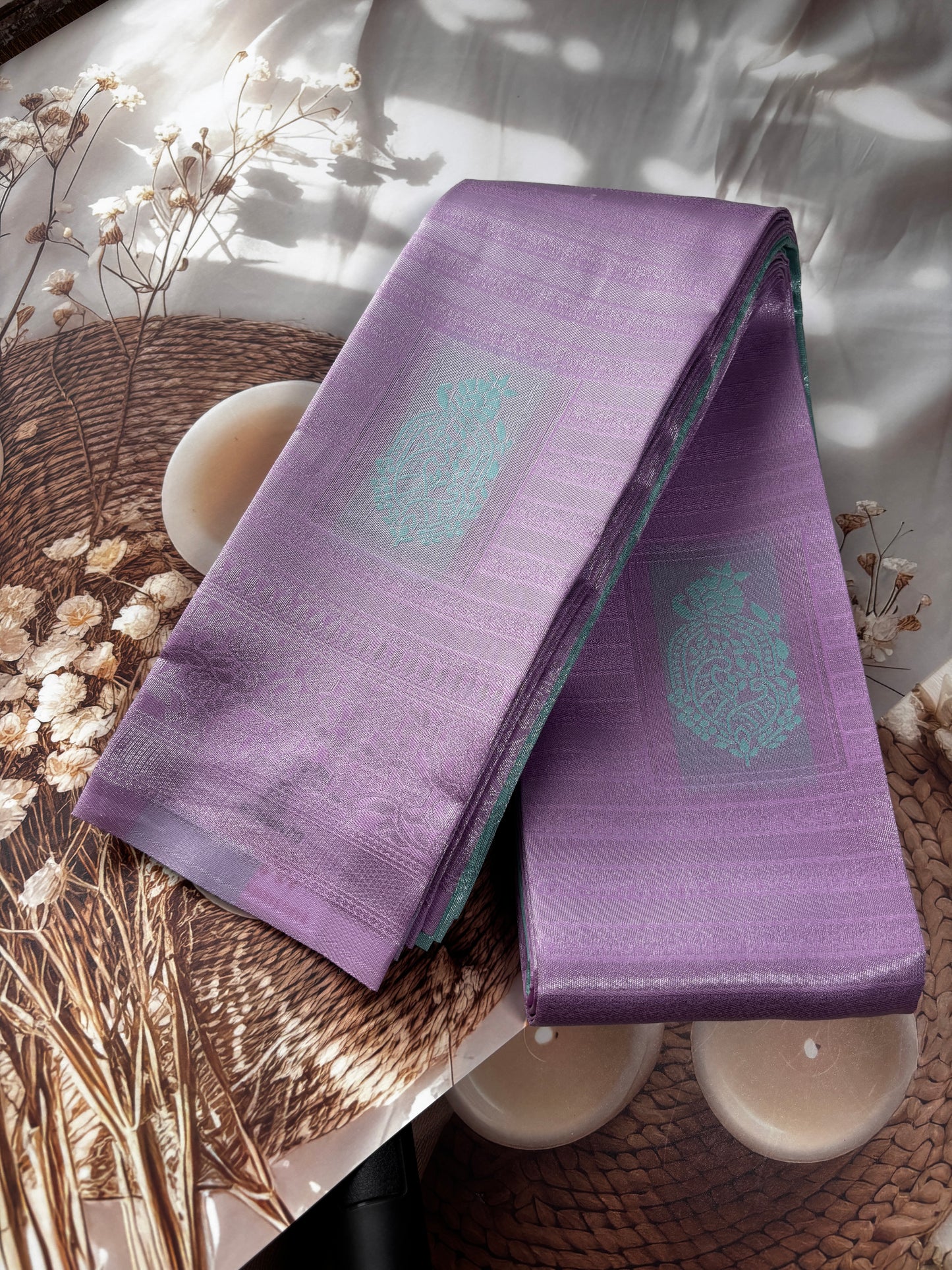 Swarnika- Lavender Kanchivaram Soft Silk Saree