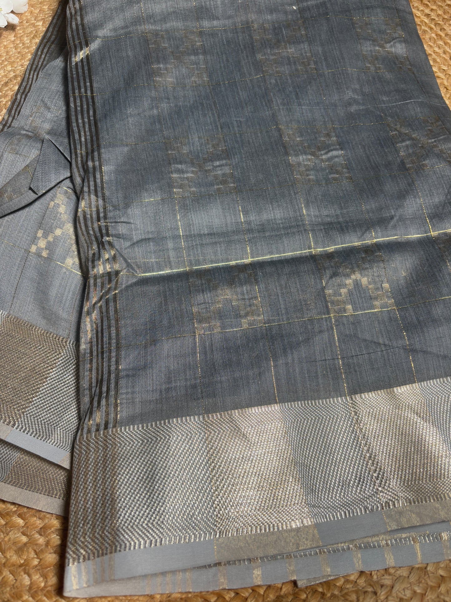 Aarohi Grey Cotton Silk Saree
