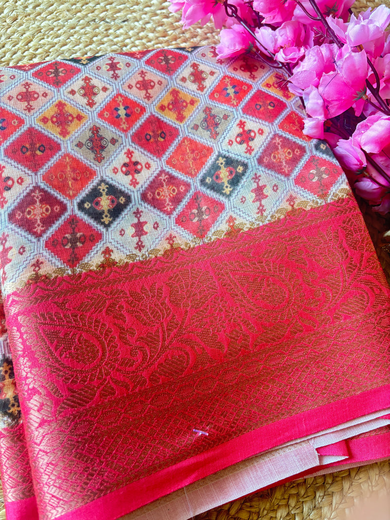 Rajkumari Pink – Cotton Silk Woven Saree