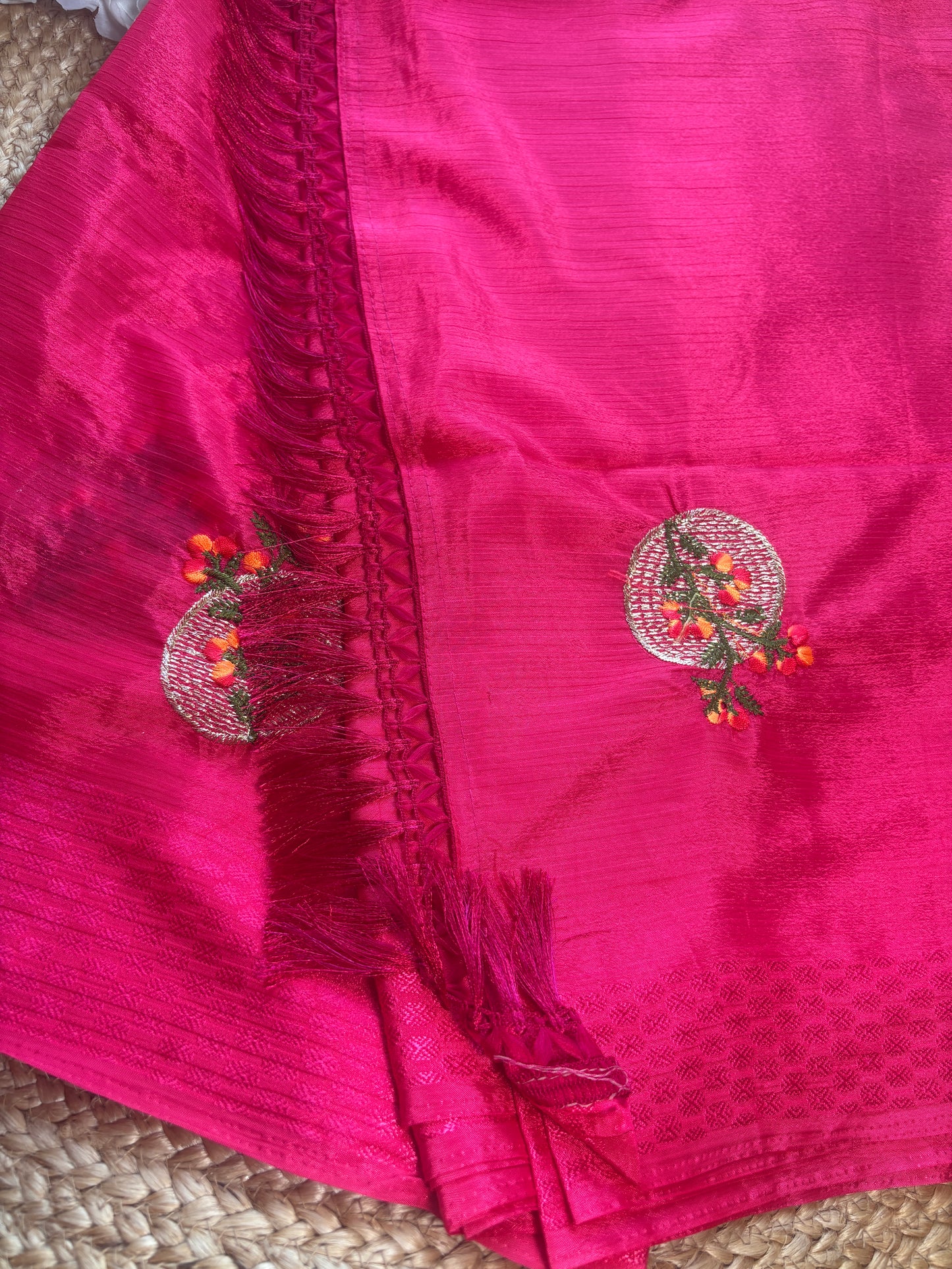 Nandini Peach Dola Silk Saree