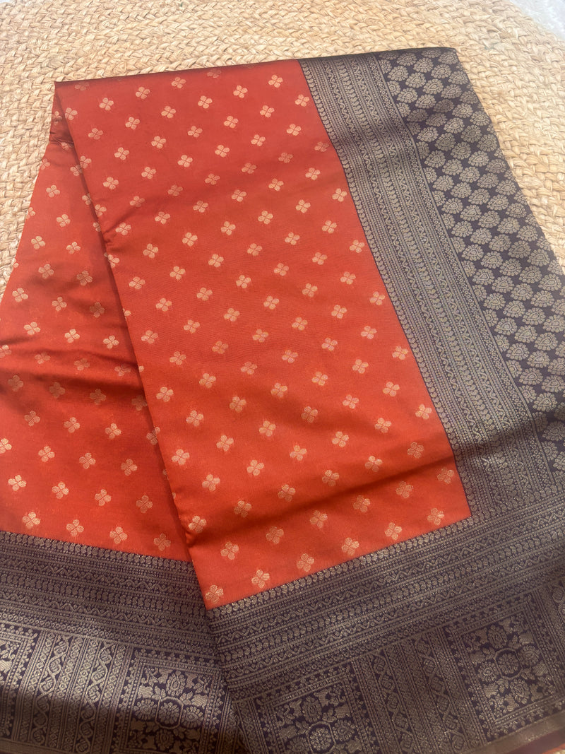Nandini Crimson Red Soft Silk Saree | Radhe Ethnics