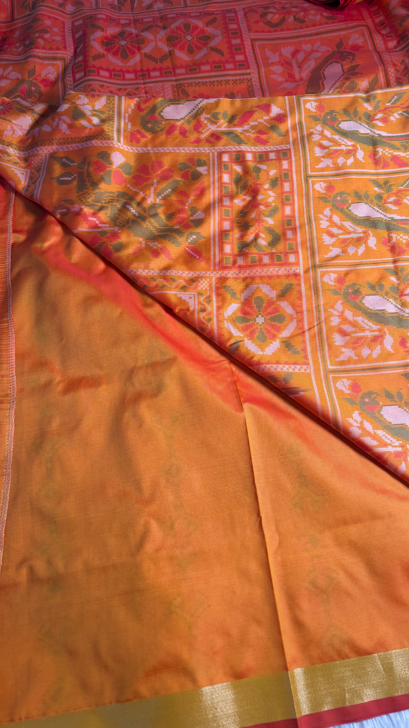 Kiara Yellow Ikkat Print Soft Blended Silk Saree | Radhe Ethnics