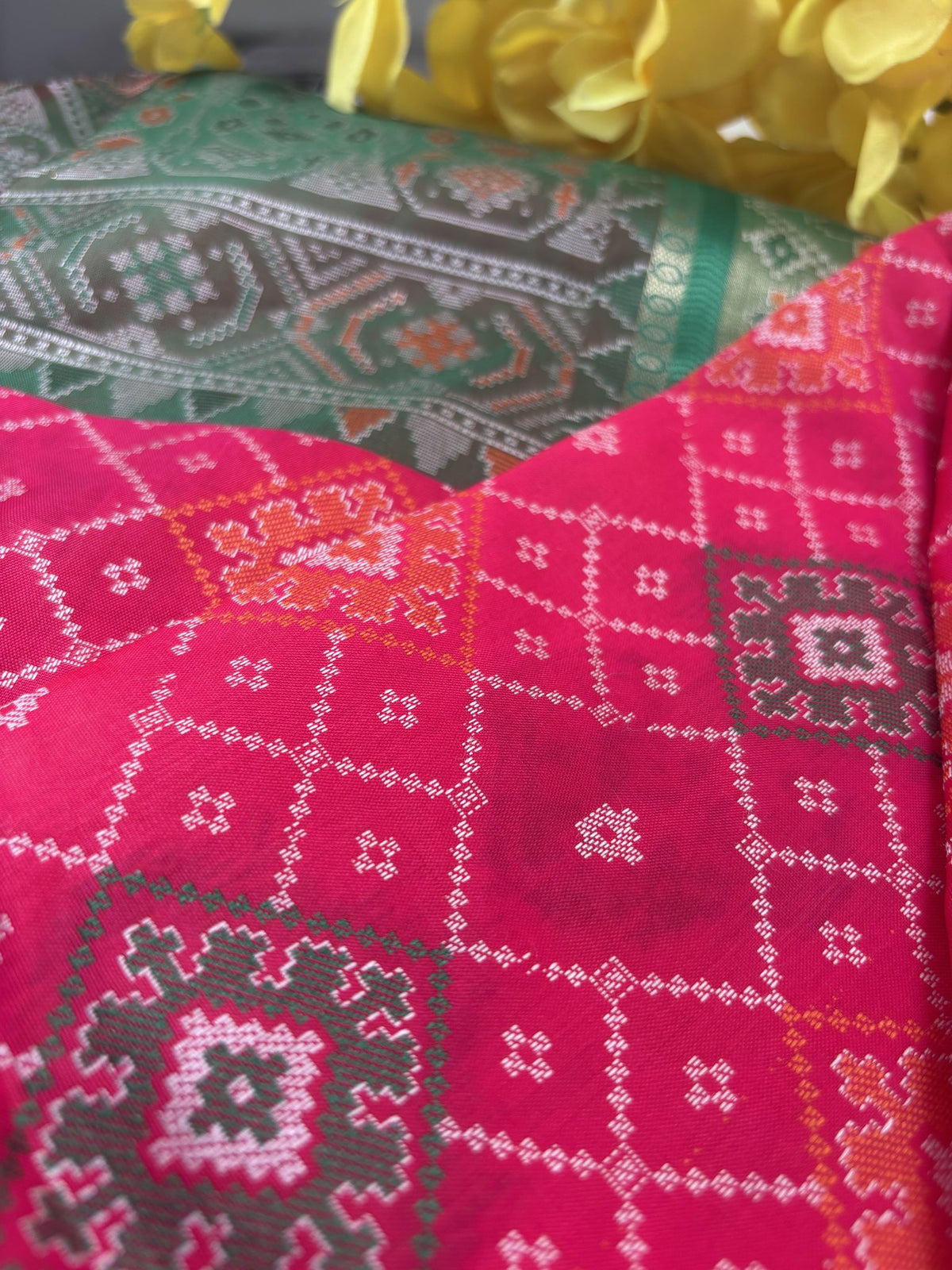 Navya Rani Pink Pochampally Silk Saree | Radhe ethnics