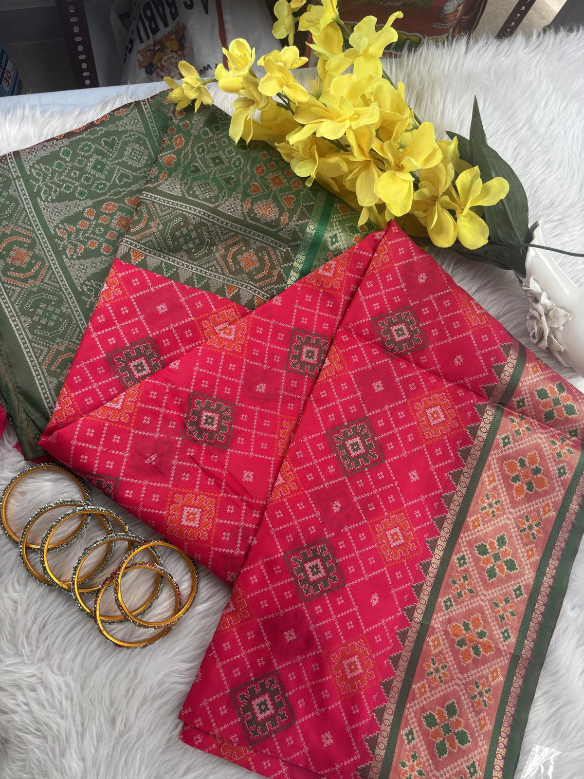 Navya Rani Pink Pochampally Silk Saree | Radhe ethnics