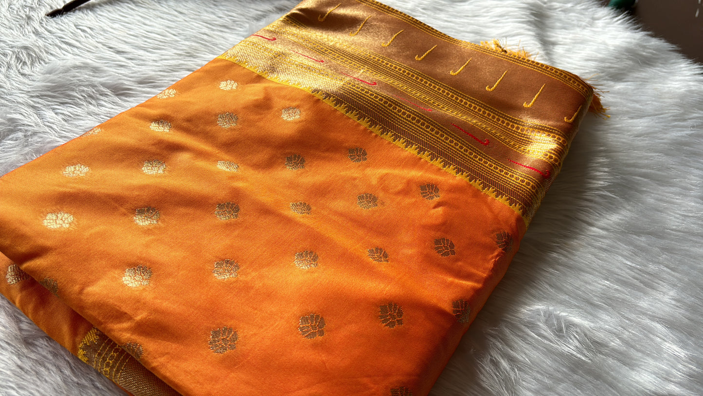 Yellow Paithani Silk Saree