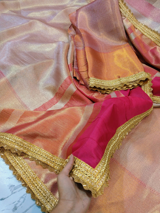 Maharani2 golden tissue saree