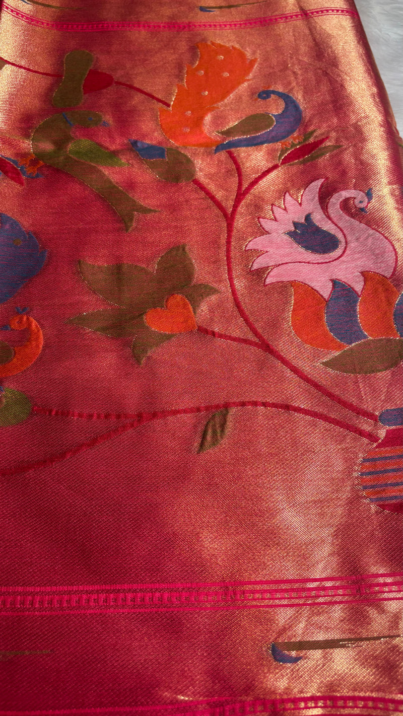 Pakhi – Rani Pink Cotton Silk Jamdhani Saree | Radhe Ethnics
