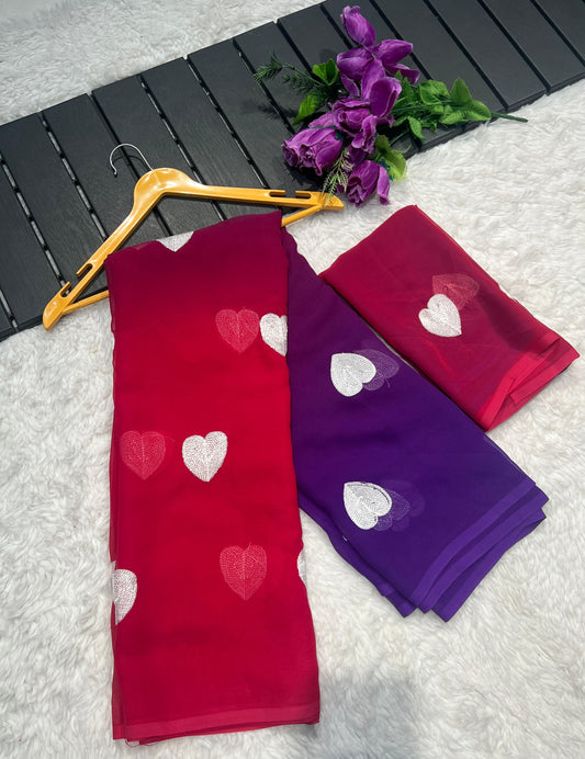 Valentine purple saree