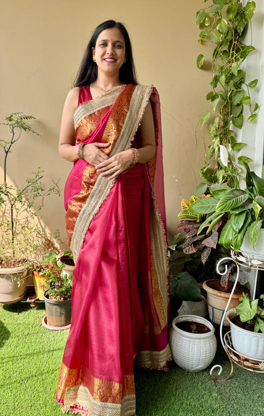 Maharani1 Red tissue Silk Saree