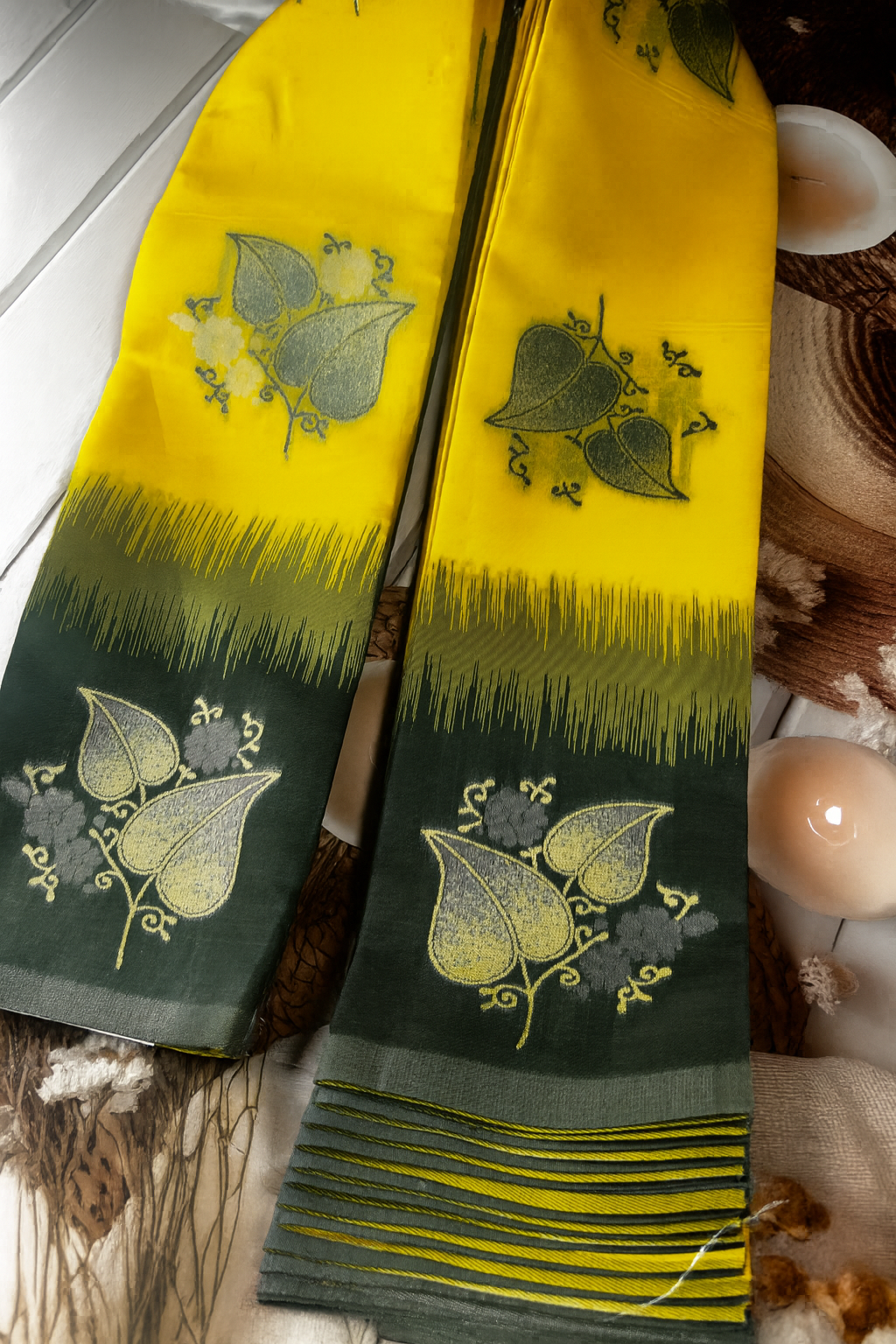 Harita Deepa2 - Yellow & Bottle Green Soft Kanchivaram Silk Saree