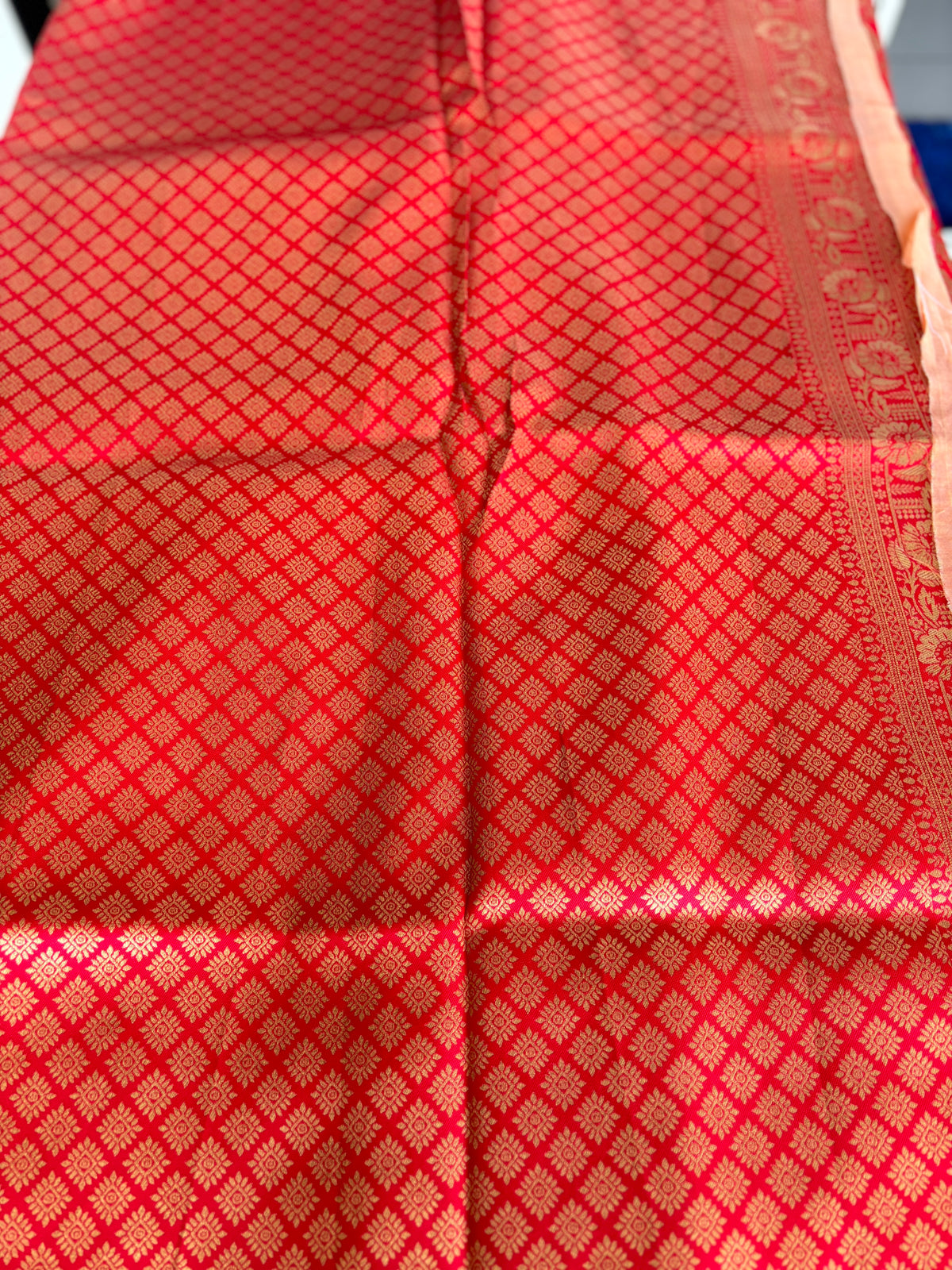 Peach Banarasi Silk Saree