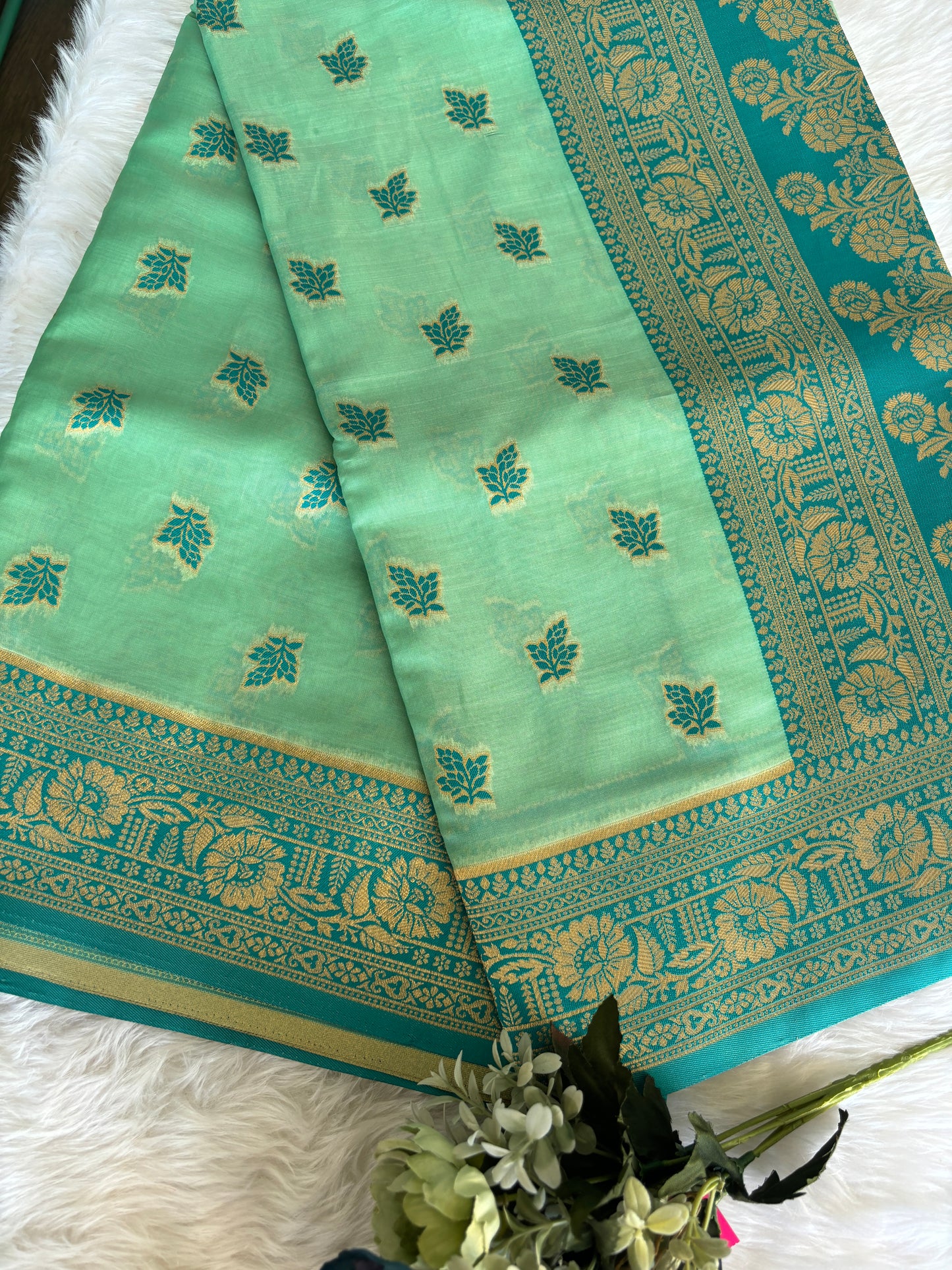 Green Banarasi Silk Saree