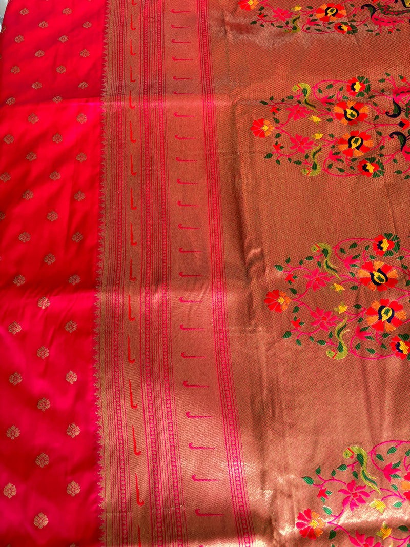 Rani Pink Paithani Silk Saree