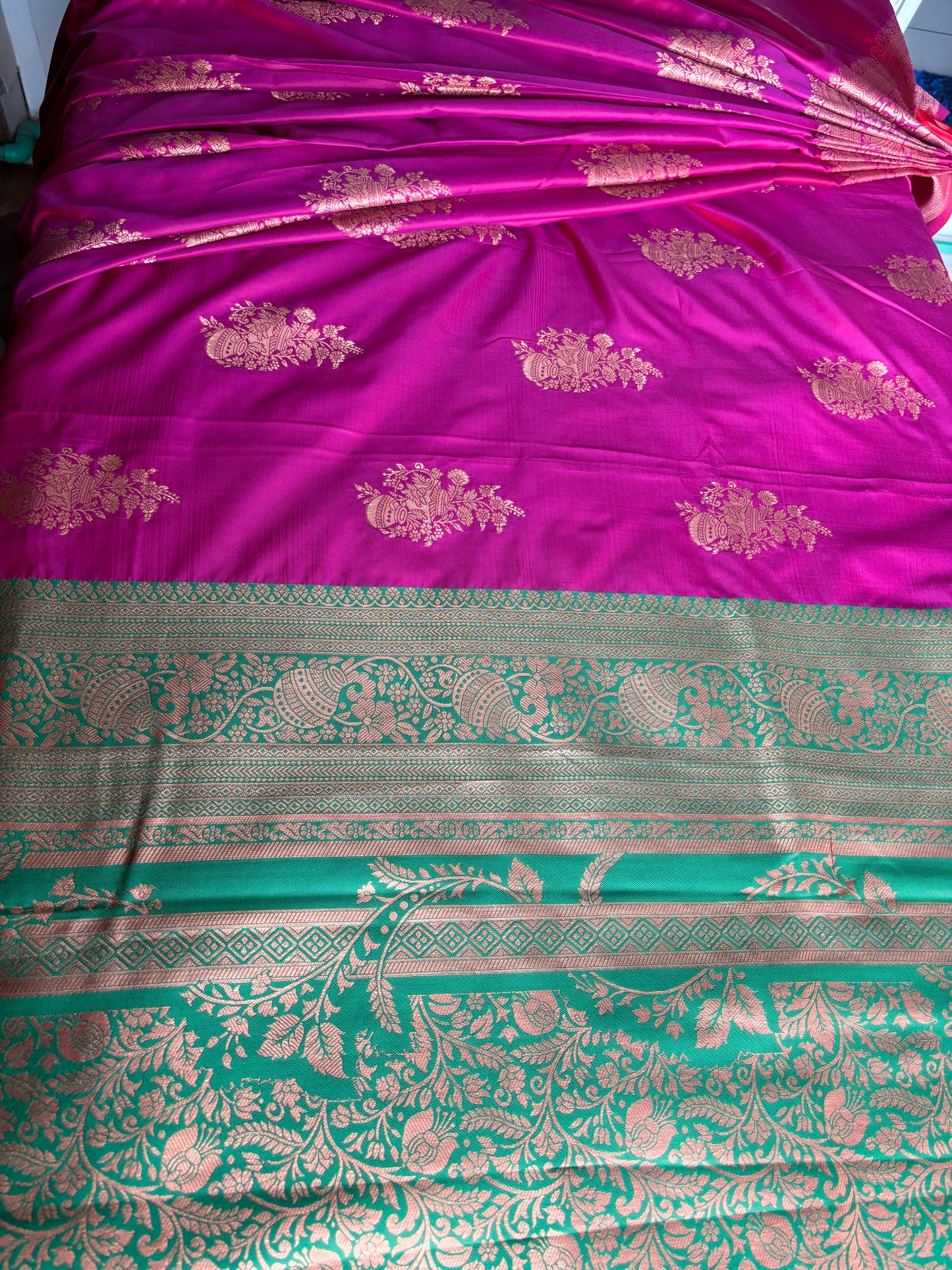 Rani Pink Soft Silk Banarasi Saree