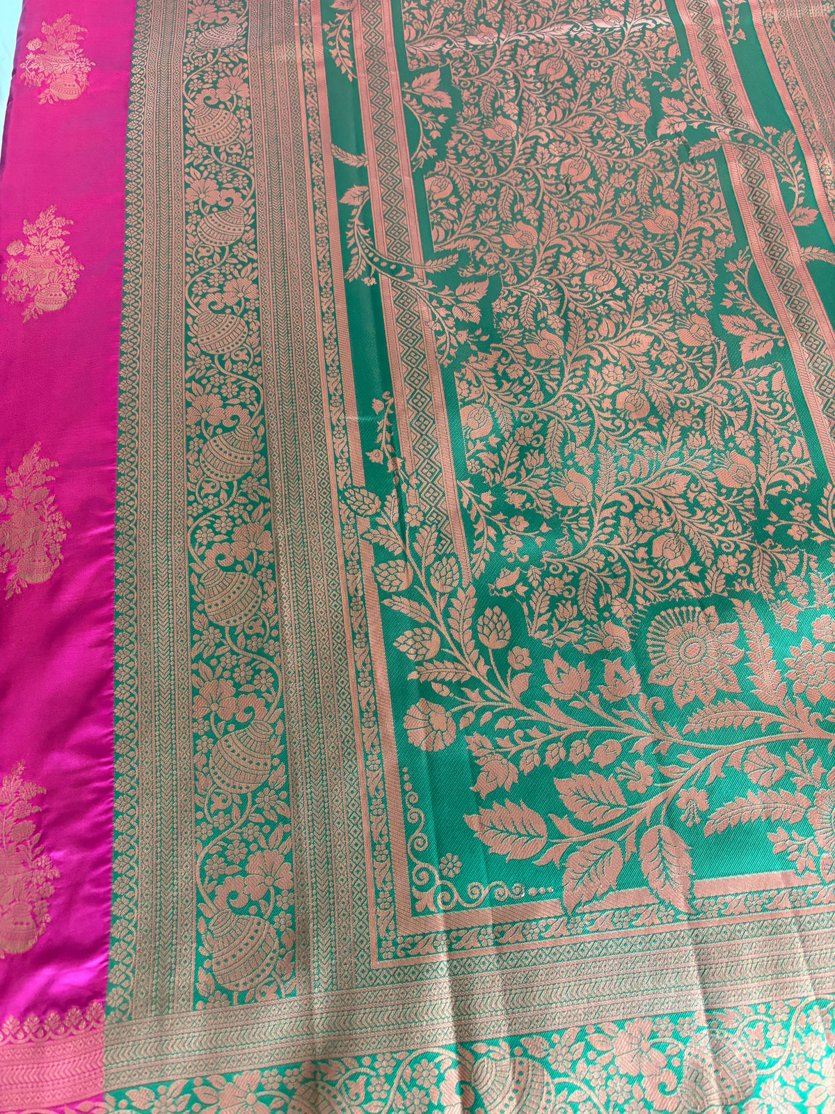 Rani Pink Soft Silk Banarasi Saree