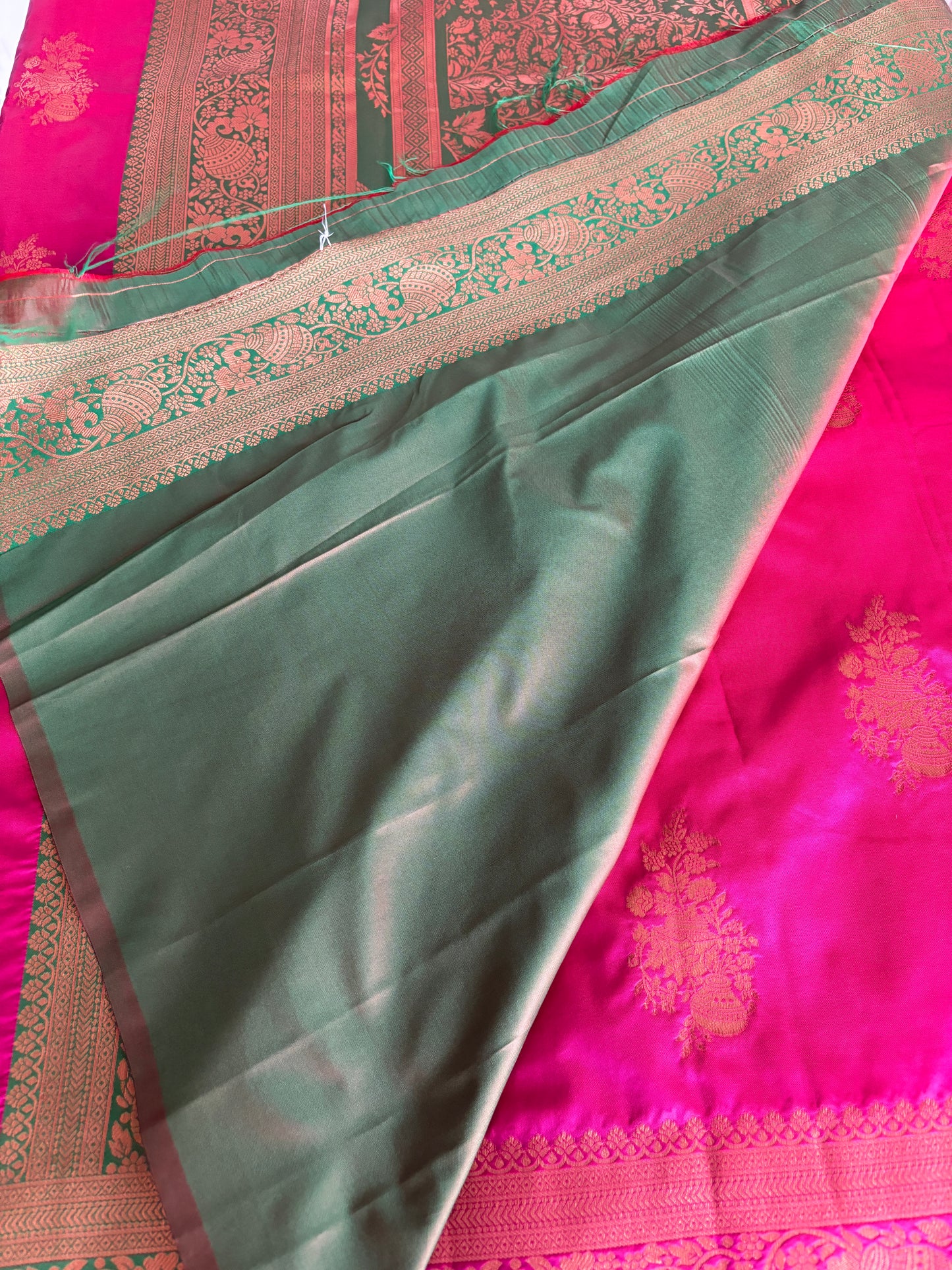 Rani Pink Soft Silk Banarasi Saree