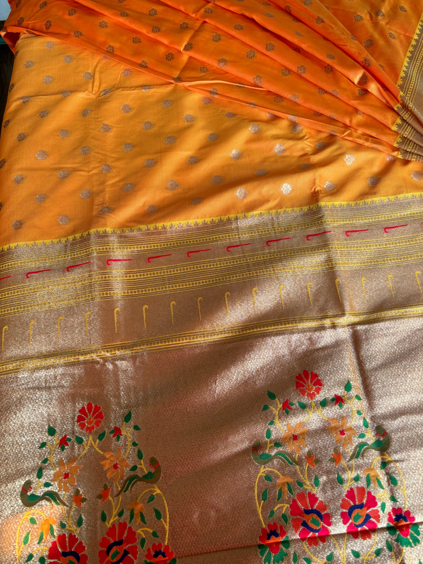 Yellow Paithani Silk Saree