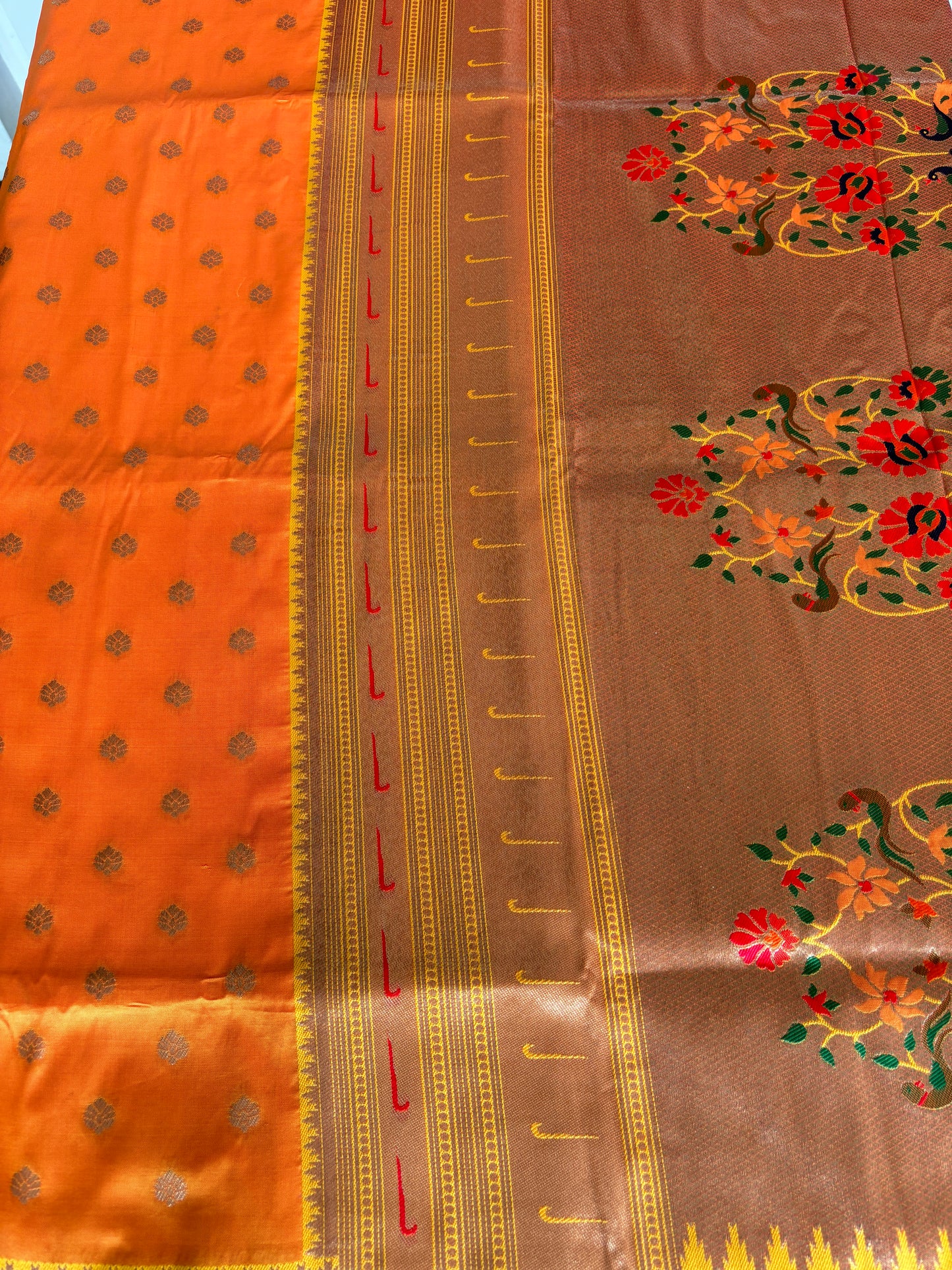 Yellow Paithani Silk Saree