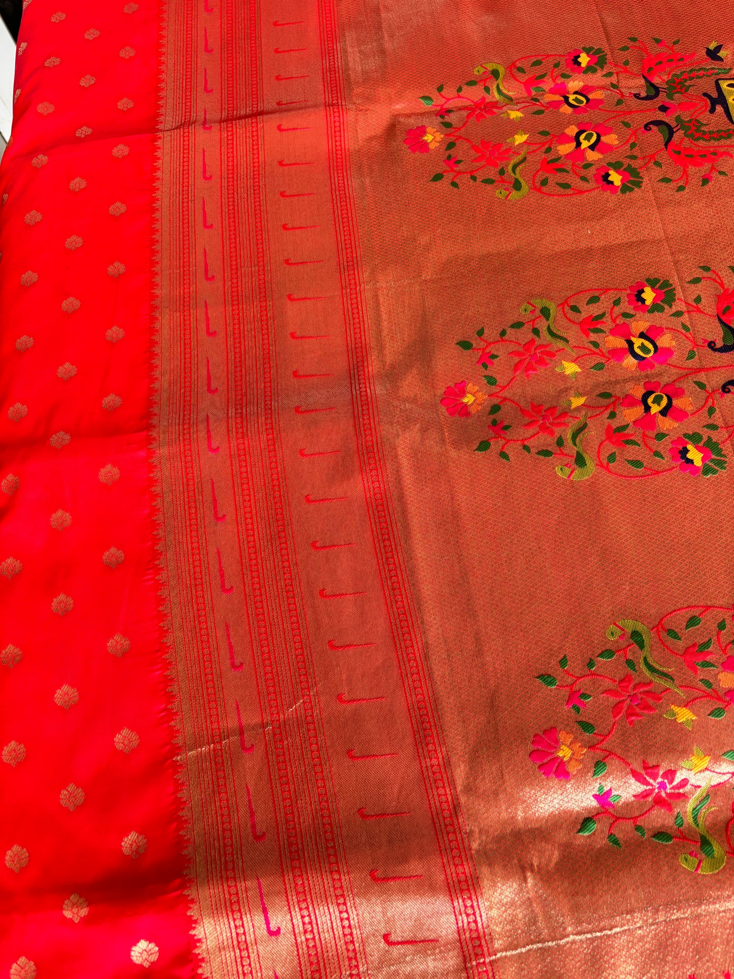 Red Paithani Silk Saree