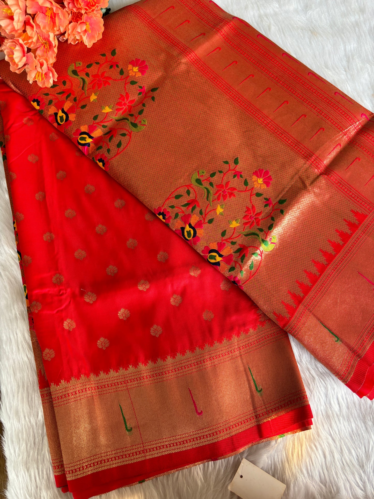 Red Paithani Silk Saree