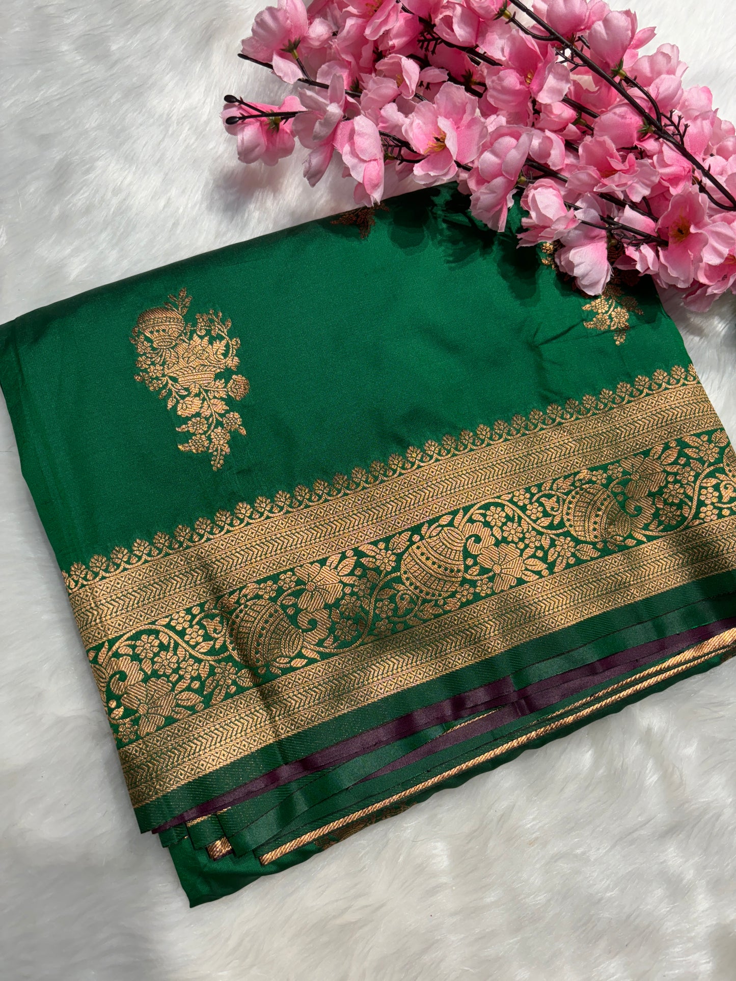 Green Soft Banarasi Silk Saree