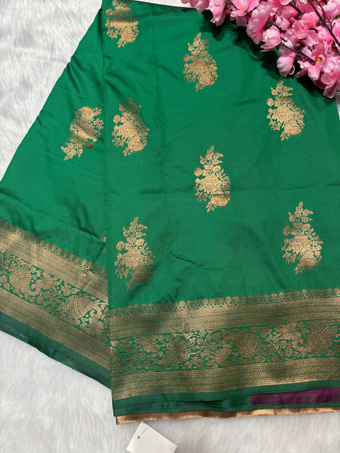 Green Soft Banarasi Silk Saree