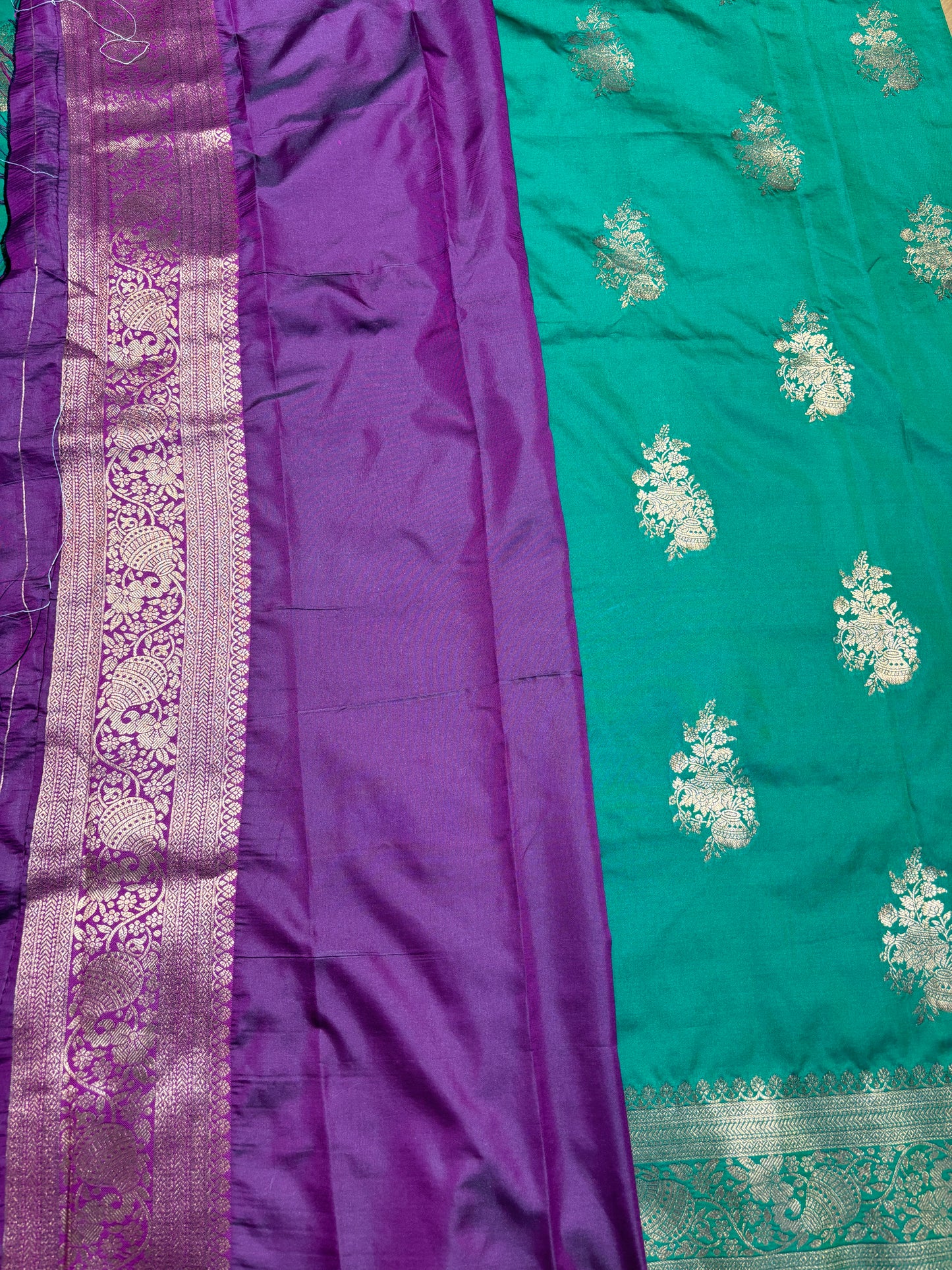 Green Soft Banarasi Silk Saree