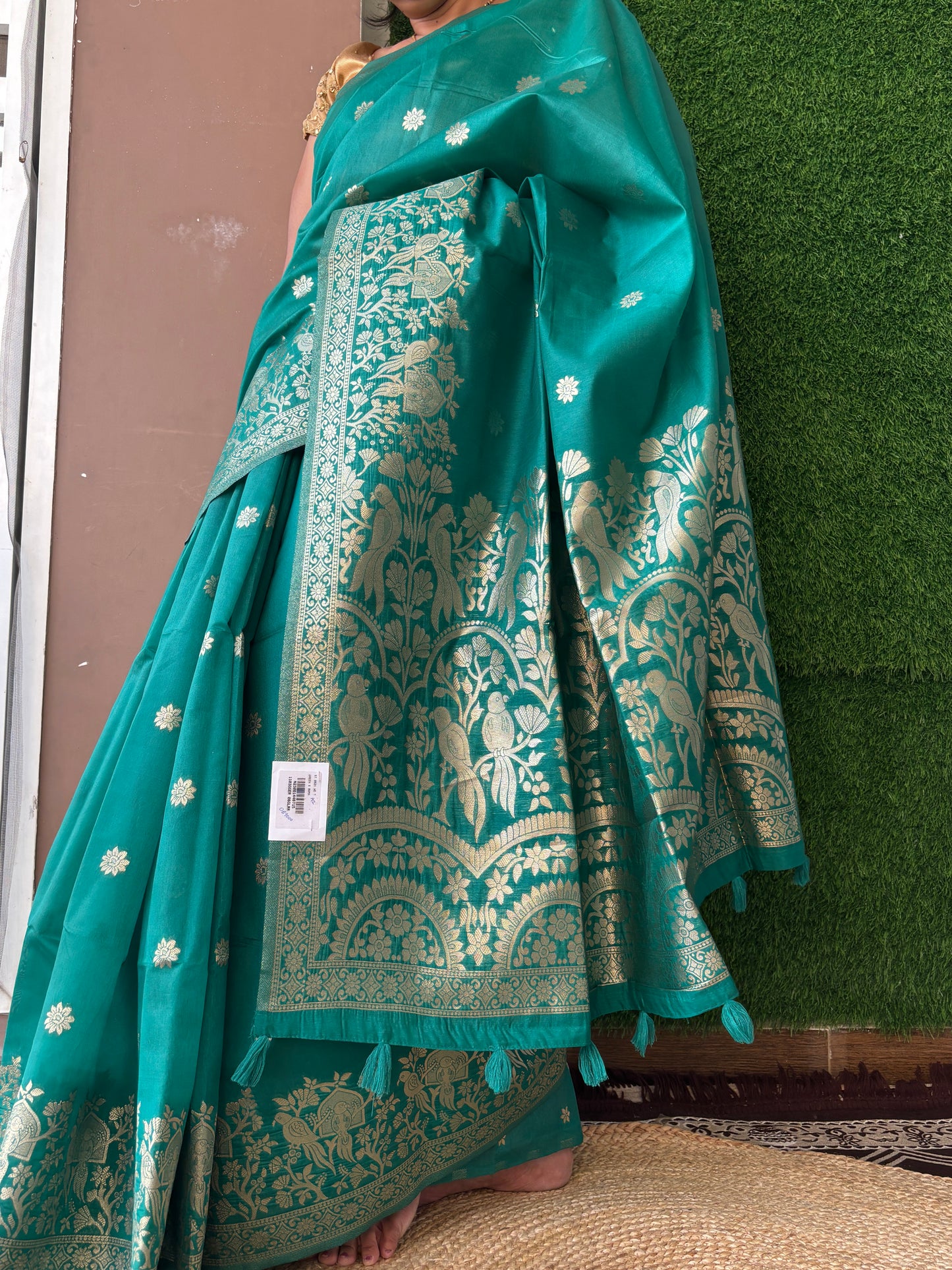 Rama Green Parrot Silk Saree